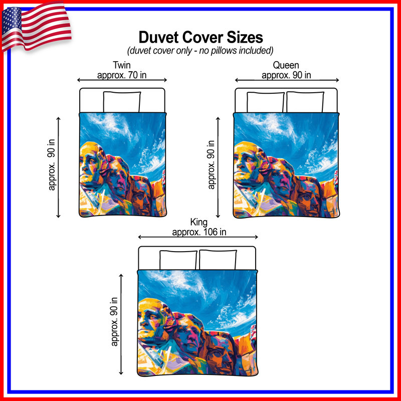 Mount Rushmore, peinture, housses de couette, Twin