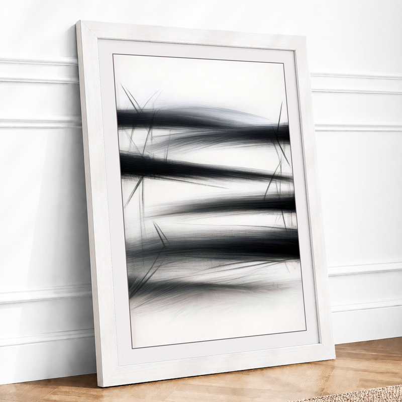 Charcoal Layers Minimalist - Print, A1 - 84.1 x 59.4 cm, White