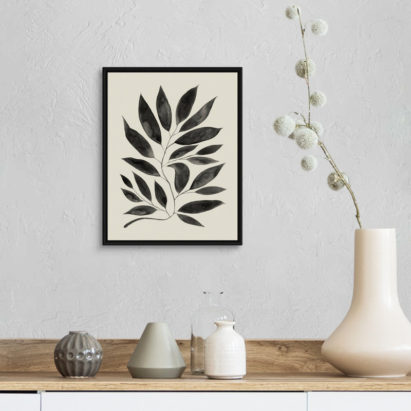 Art mural sur toile Branched Composition II, Toile avec cadre noir, H 16 po x l 13 po