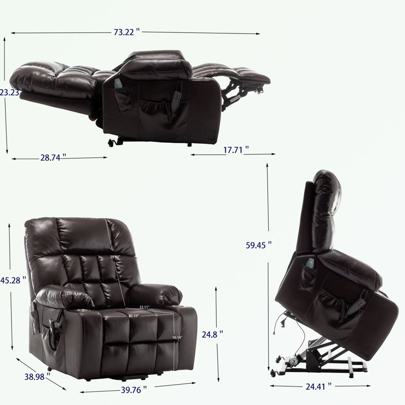 Faux Leather Heated Massage Chair