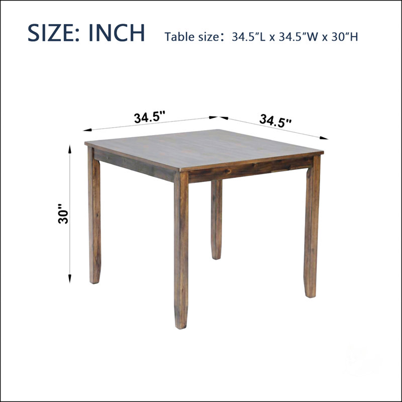 Table carrée en bois, Noyer
