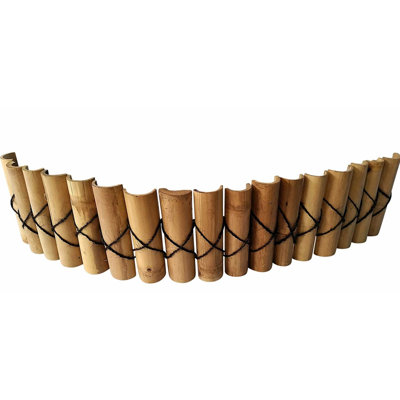 10'' H x 72'' W Tan Bamboo Lawn Edging