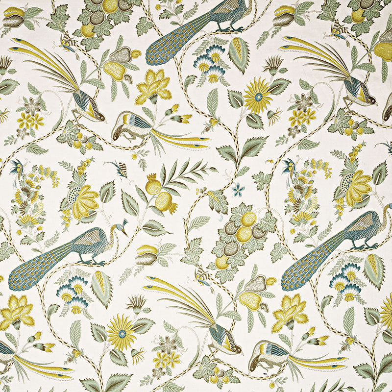 Tissu campagne, Cadet / citron