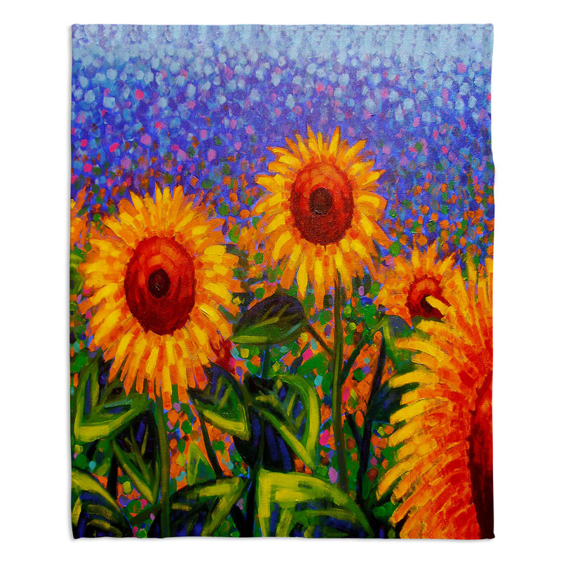 Couverture sherpa doux à fleurs, l 51 po x L 60 po