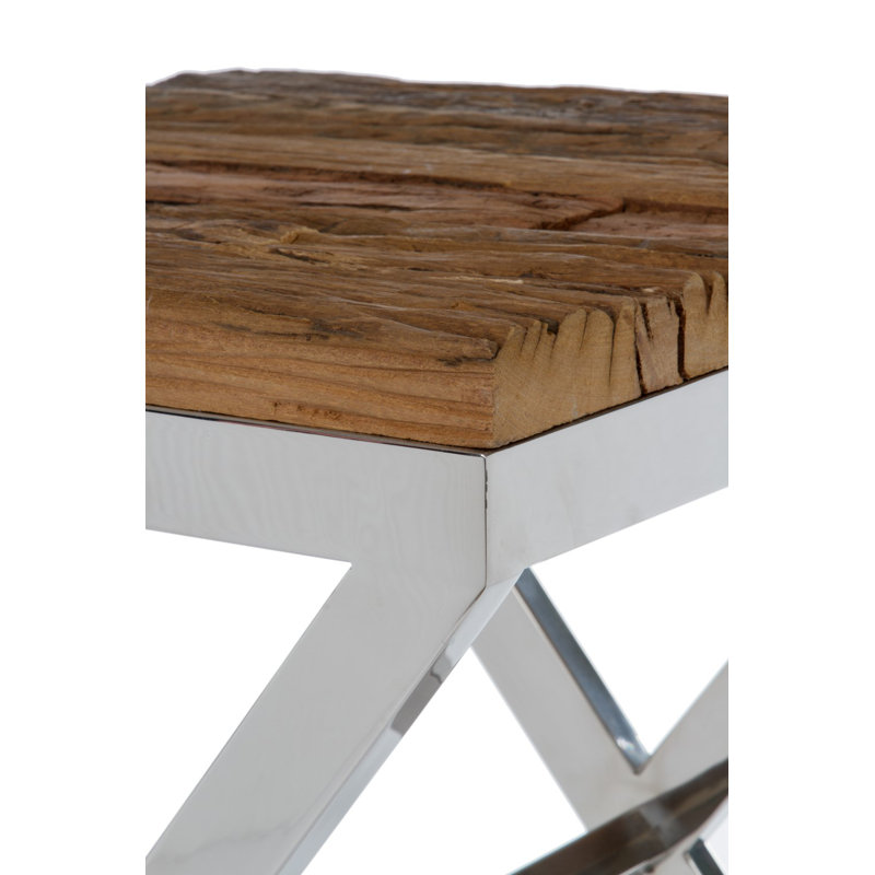 Edmondson Glass Top Cross Legs End Table