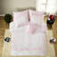 Ensemble de literie rose pour lit double/queen, couette en microfibre à motif floral et nœud papillon pour chambre à coucher