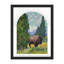 «Bison Buffalo Van Gogh Cypress Trees» sur papier-98266042