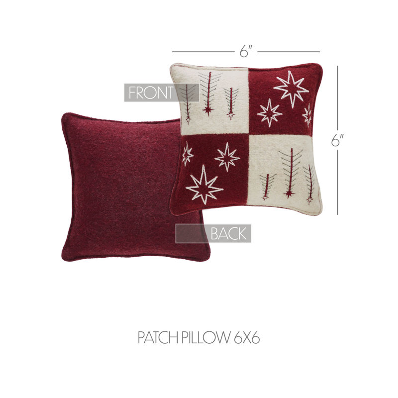 Embroidered 100% Felt Shell, Polyester Lining, Polyester Pillow Fill Reversible Throw Pillow