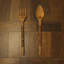 Décoration murale 2 pièces cuillère et fourchette en bois