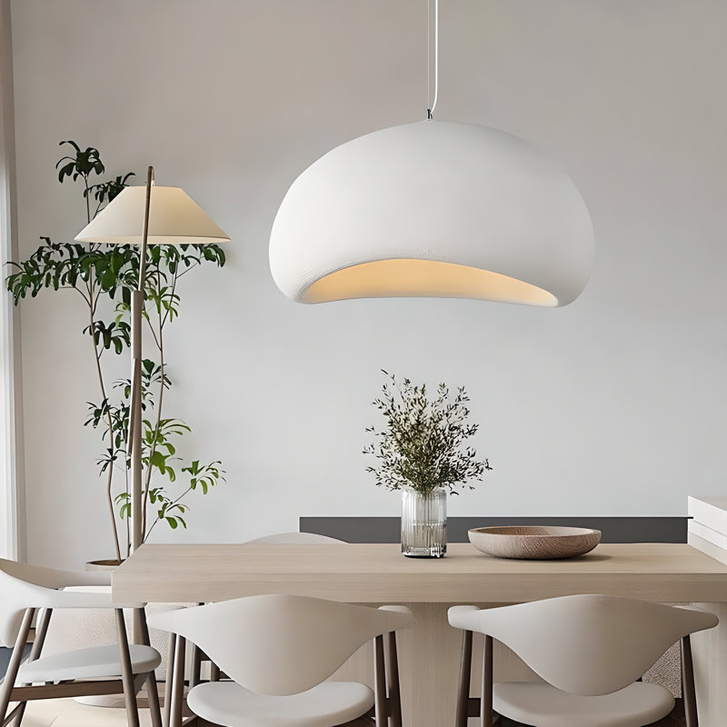 Jimyah 1- Light White Polystyrene Unique/Statement Modern Pendant, 60" H x 23.6" W x 18.9" D