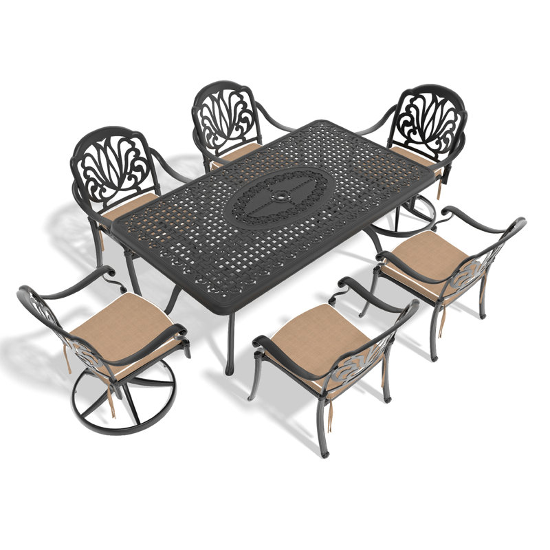 Ensemble de salle à manger toutes saisons en fonte d'aluminium