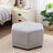 Marlow Contemporary Fabric Upholstered Ottoman with Hexagonal Wood Base-30785968