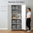 77" Extra Tall Wood Pantry Storage Cabinet, Anti-Tip Utility Cabinet with Chic High Legs & 5 Shelves (3 Adjustable), White-760205805