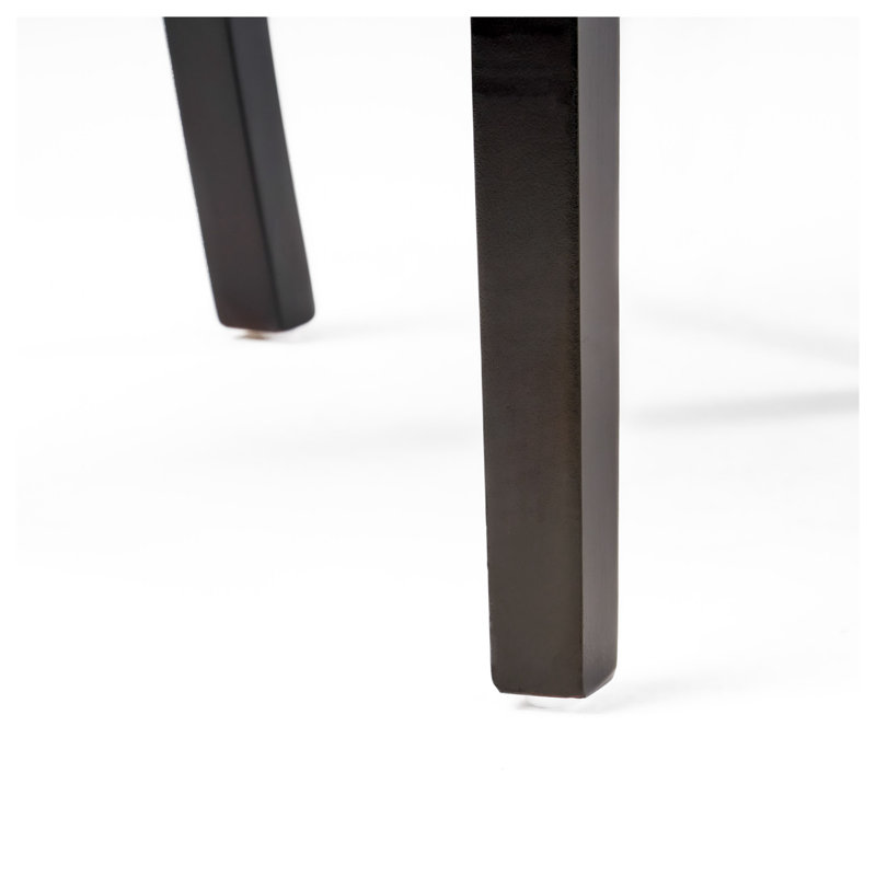 Ethylene Contemporary Tufted Parsons Dining Chairs with Elegant Crown-Shaped Backrest, Polyester Blend Light Gray, Black