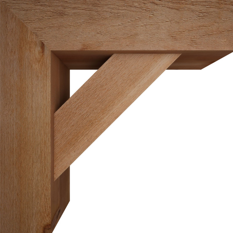 Support de bloc traditionnel avec entretoise décalée, 28 po x 28 po, Cèdre rouge occidental de l 8 po (scié brut)