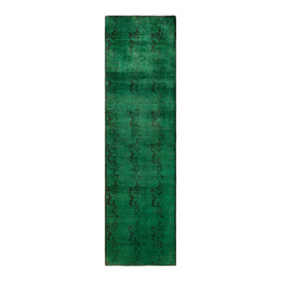 Overyed One-of-a-Kind Runner 2'8" x 9'8" New Age Runner Wool Area Rug in