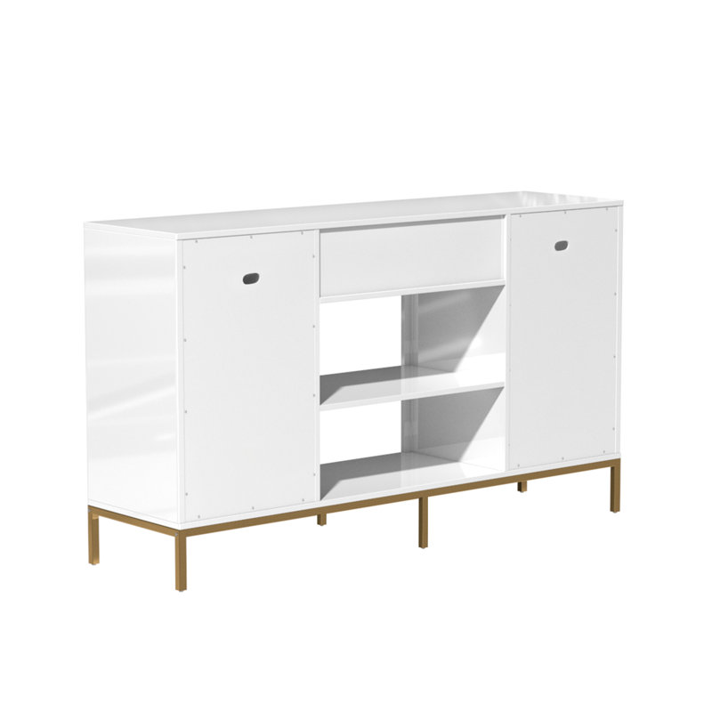 Crédence de rangement l 59,53 po, Non, Noir