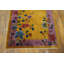 Tapis jaune / doré orange en laine à motif floral antique des années 1920