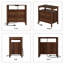 Ensemble de 2 grandes tables de chevet 24 po avec station de charge, pieds de poteaux ronds et 2 tiroirs avec tablette ouverte-118662937-118662936
