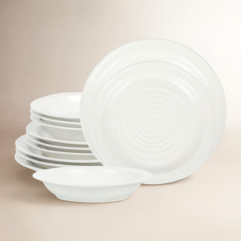 Stone Lain Orbit 12-Piece Dinnerware Set Stoneware, White