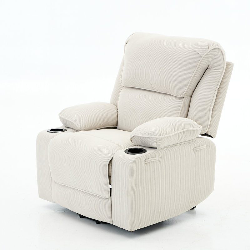 Fauteuil inclinable chauffant et massant télécommandé, Blanc