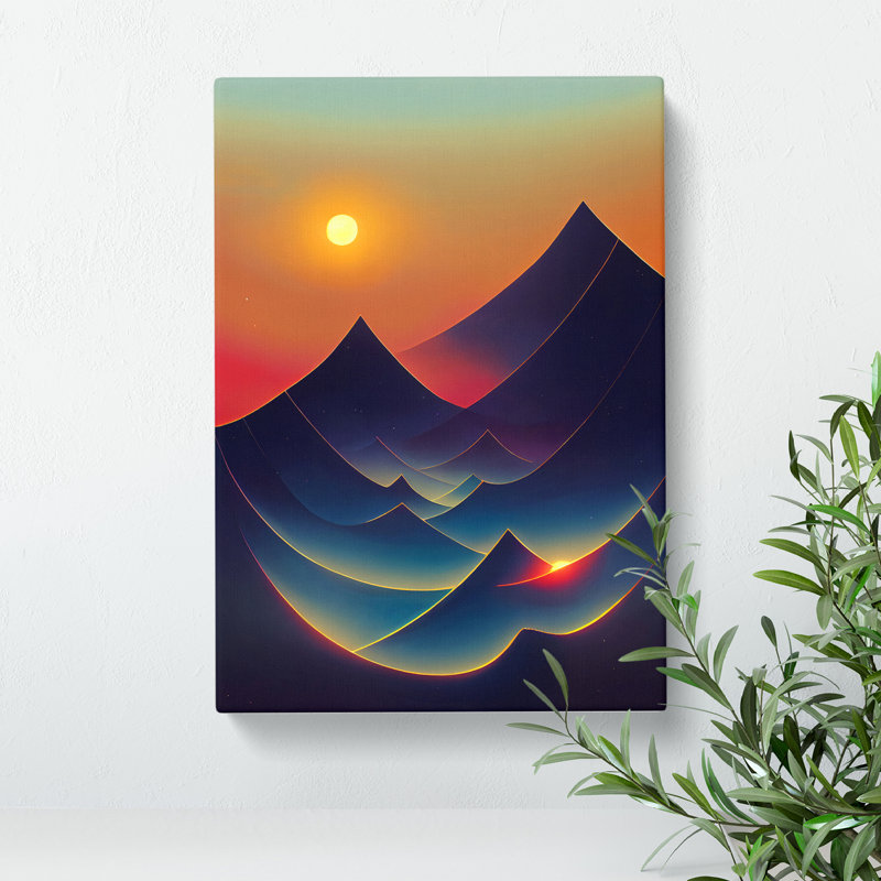 Abstract Mountain Sunset - Wrapped Canvas, 60cm H x 40cm W
