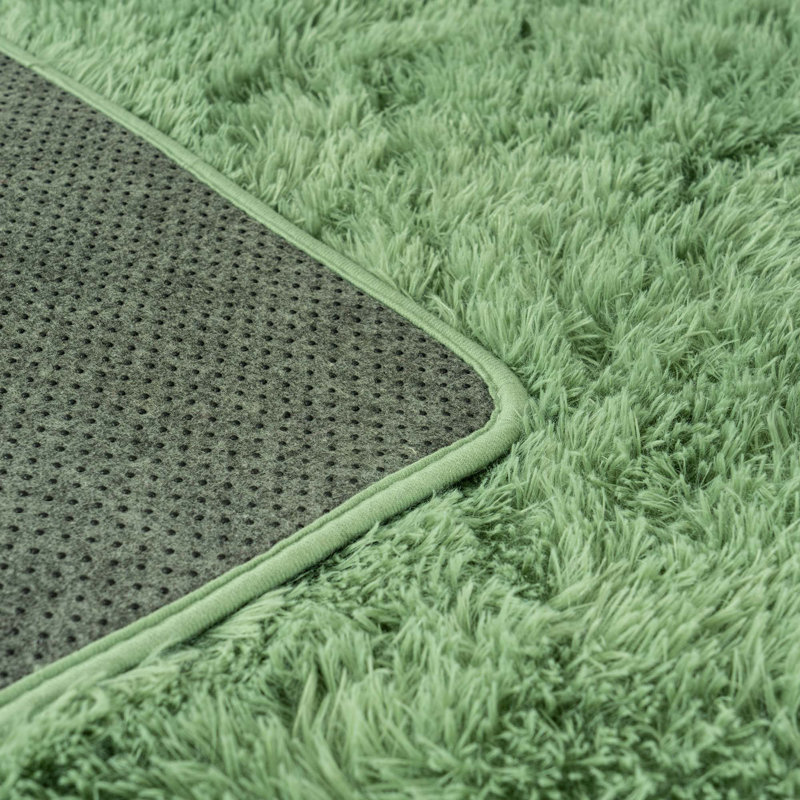 Mint Green Fluffy Rugs for Living Room 5x7 ft, Soft Non-Slip Shag Plush Bedroom Carpet, Large Area Rug for Nursery Kids Dorm Home Decor