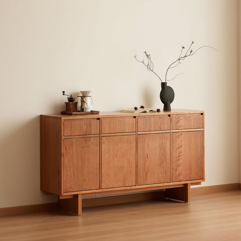 Buffet entièrement en bois de cerisier massif, H 31,49 po x l 55,11 po x P 15,74 po