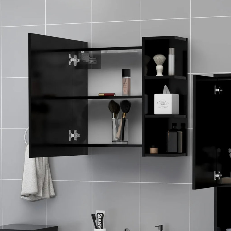 Adiza Bathroom Cabinet, High Gloss Black