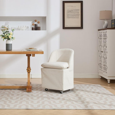Ensemble de 2 chaises de salle à manger en chenille avec roues universelles