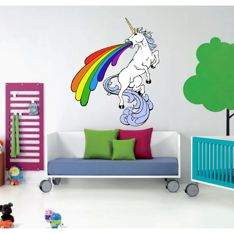 Adhésif mural licorne arc-en-ciel, autocollant mural licorne arc-en-ciel, décoration murale licorne arc-en-ciel