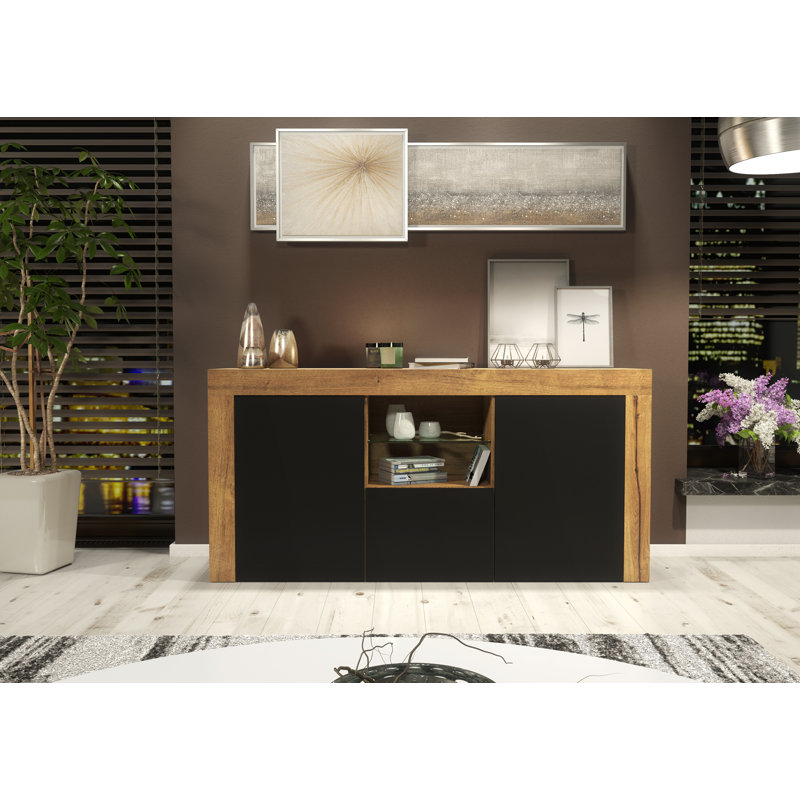 TV Stand for TVs up to 50", Oak/Black