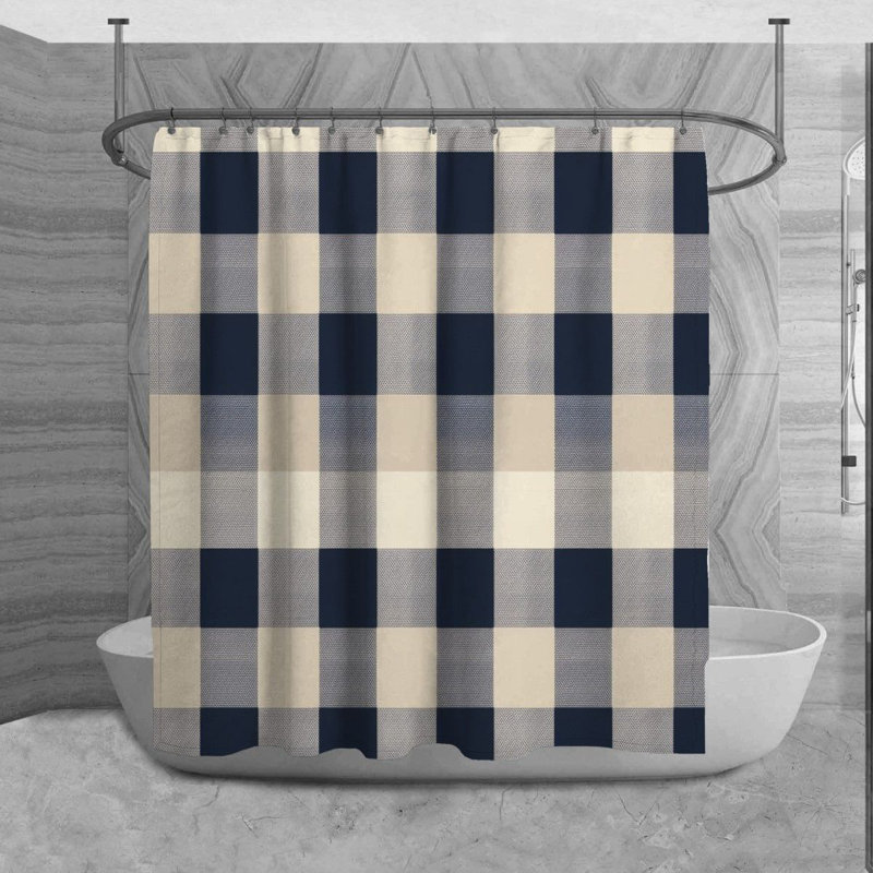 Rideau de douche Ottone Gingham, H 73 po x l 70 po