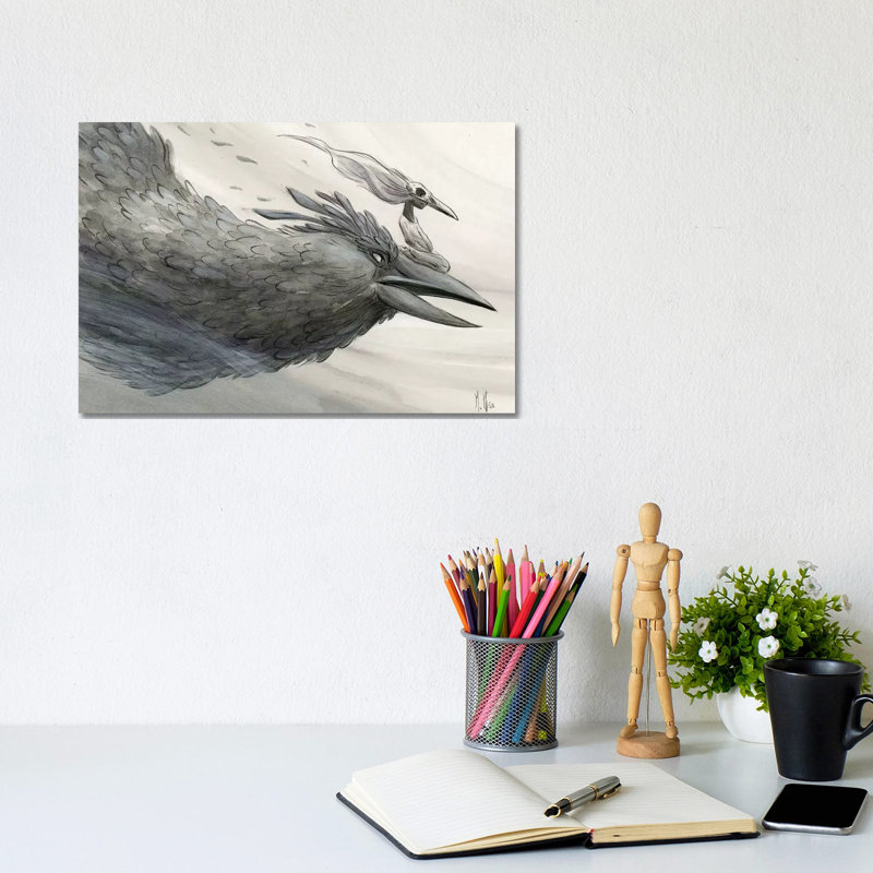 Spirit Spirit - Raven par Martin Hsu - reproduction d'art sur toile tendue, H 8 po x l 12 po x P 0,75 po