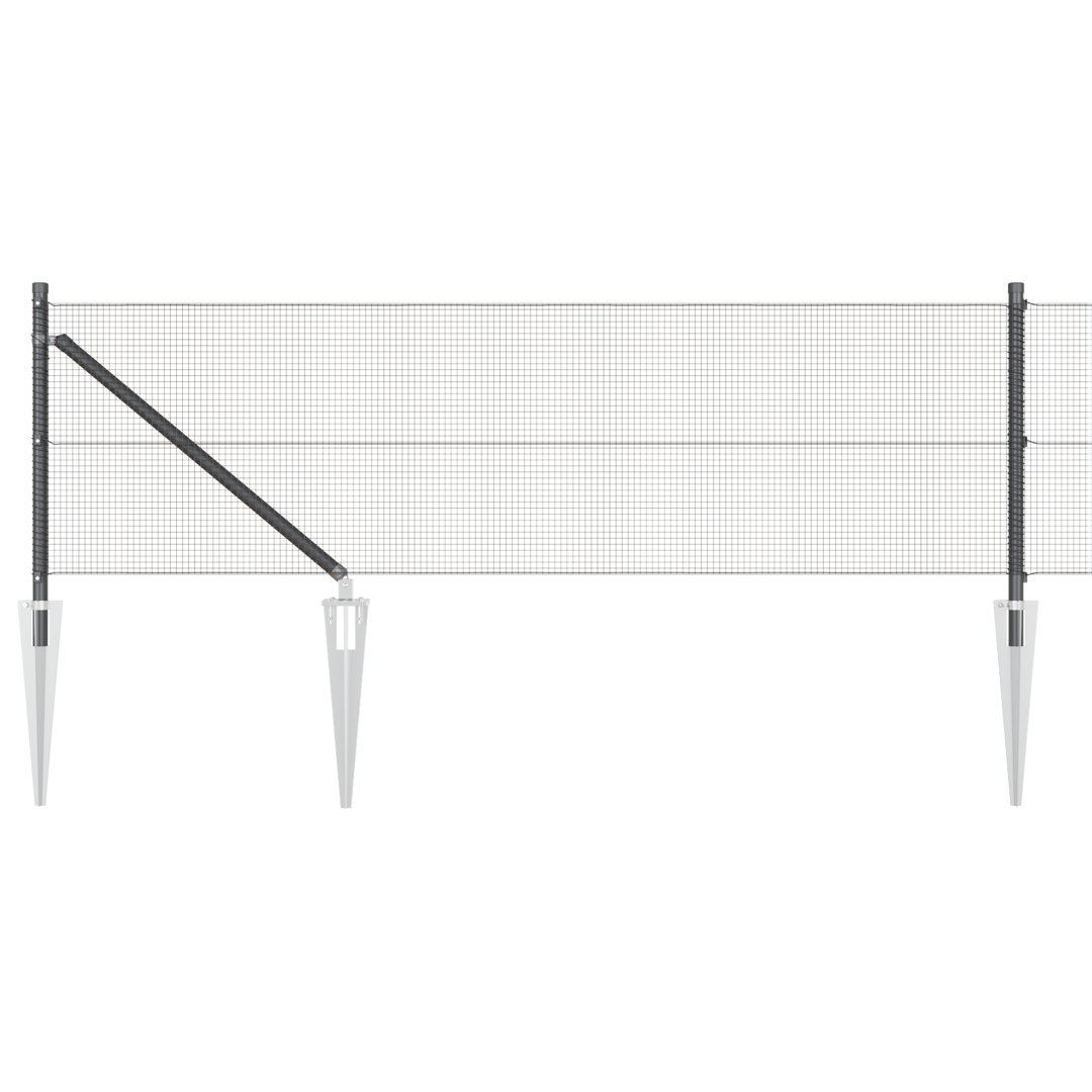 Vidaxl Welded Wire Fence With 7 Spike Posts Steel