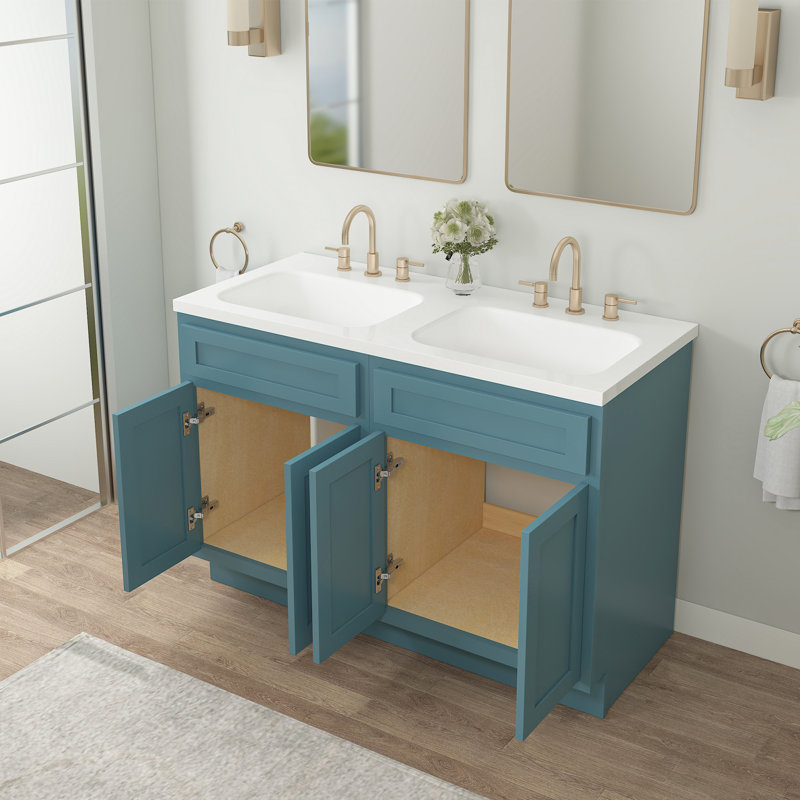 Base de meuble-lavabo double 48 po seulement, Sarcelle