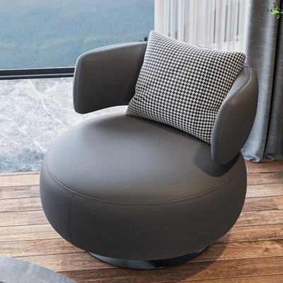 Wojcek Upholstered Swivel Barrel Chair