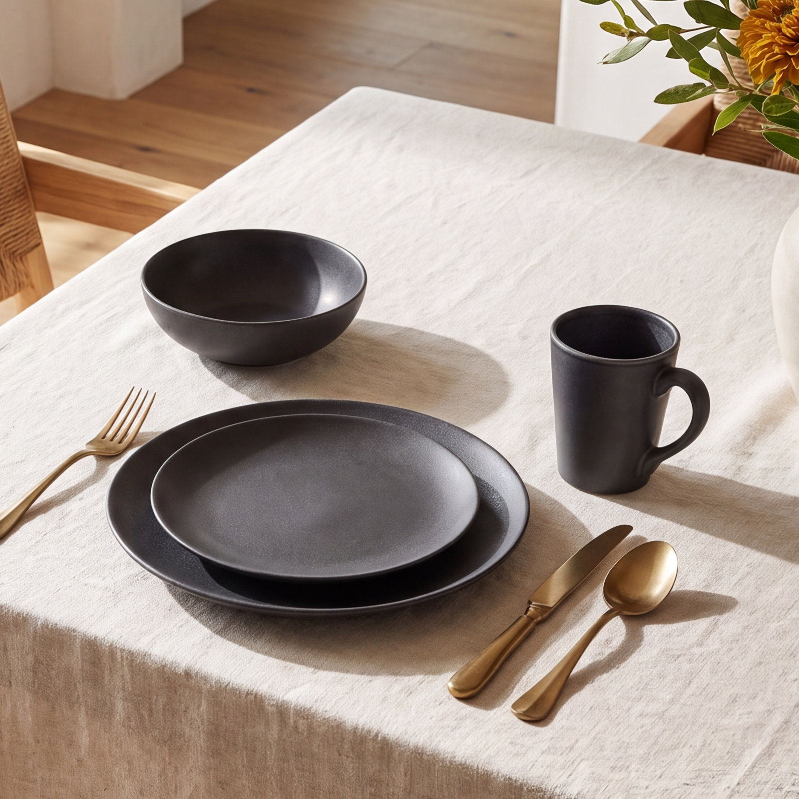 Stone Lain Grao 32-Piece Dinnerware Set Stoneware, Gray