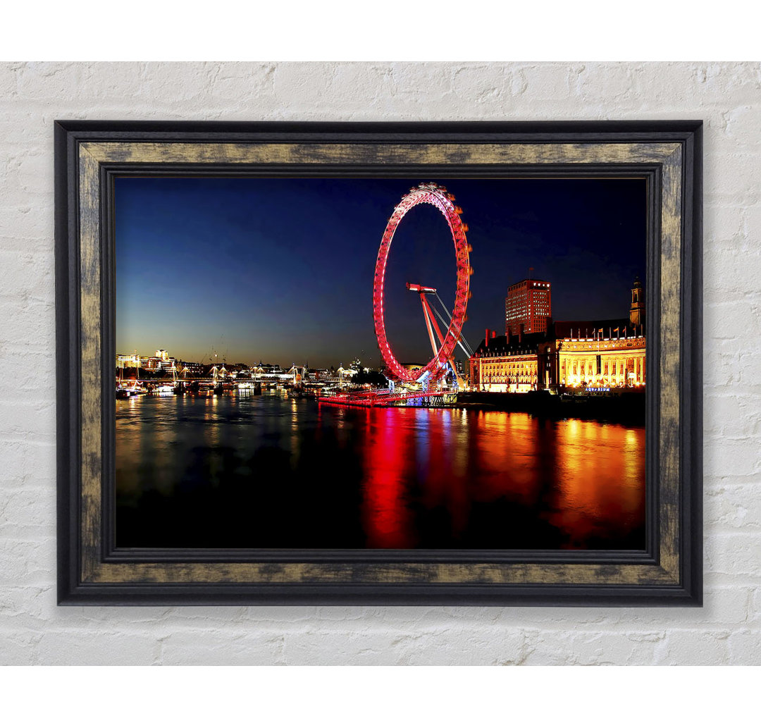 London Eye Red Reflections - Einzelner Bilderrahmen Kunstdrucke