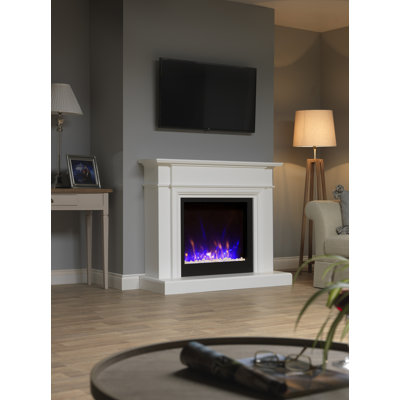 Timpkins Rosalind Wheeler 125.73 cm W White Electric Fireplace