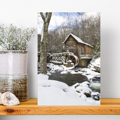 Watermill In A Forest In Winter, Glade Creek Grist Mill, Babcock State Park, Fayette County, West Virginia, Usa Abstract Contemporary Forest Landsc...