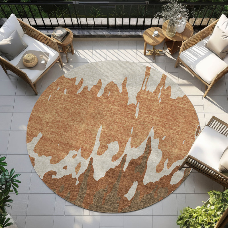  Chayden Area Rug with Non-Slip Backing, Round 8'