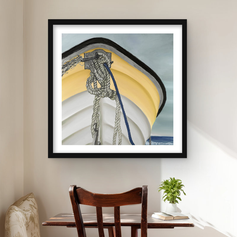 «The Yellow Boat - Coastal Marine», reproduction encadrée