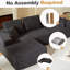 Canapé modulaire modulaire avec méridienne, canapé en forme de L moderne avec assise profonde pour le salon et la chambre à coucher, aucun assemblage requis-1941868227