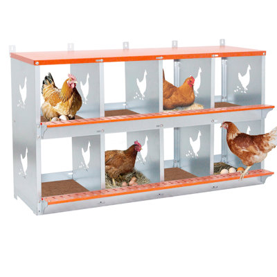 Boîte de nidification en métal 8 trous en métal galvanisé avec ailettes orange et orange