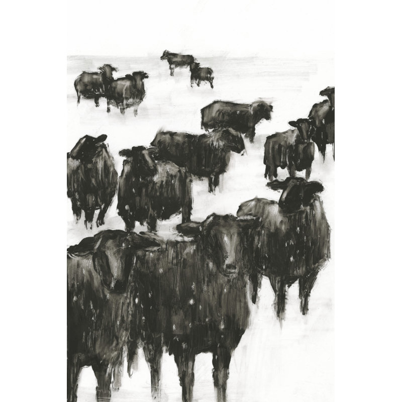 Winter Coat II - Painting, 122 cm H x 81 cm W, Black Floater Framed