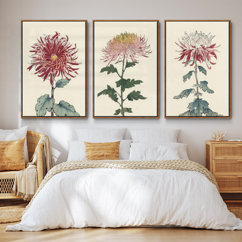 Antique Turpin Botanical VII - Ensemble de 3 reproductions de photos sur toile, Noyer, H 27 po x l 54 po