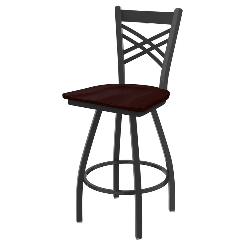 XL 820 Catalina Swivel Stool, Dark Cherry Oak, Pewter, Bar Stool (30” Seat Height)