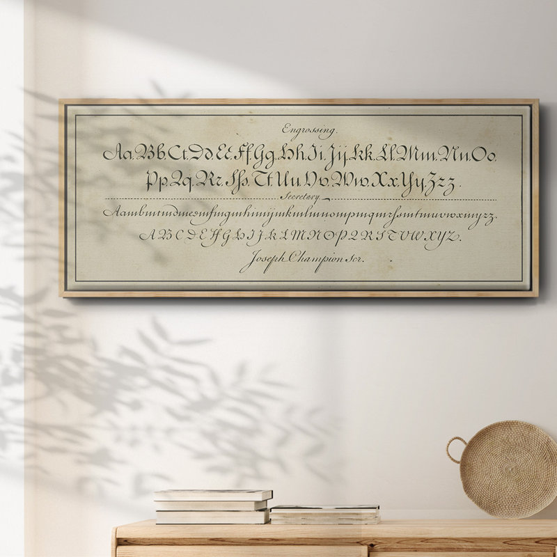 Manuscrit de l'échantillonneur en V - toile encadrée, H 8 po x l 20 po