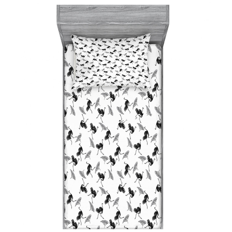 Ensemble de draps en autruche, Ensemble de draps pour lit simple TG avec drap-hou
